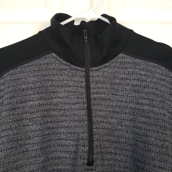 Smartwool Merino 250 Black Gray 1/4 Zip Men's Base Layer Sweater Size M - Picture 4 of 6